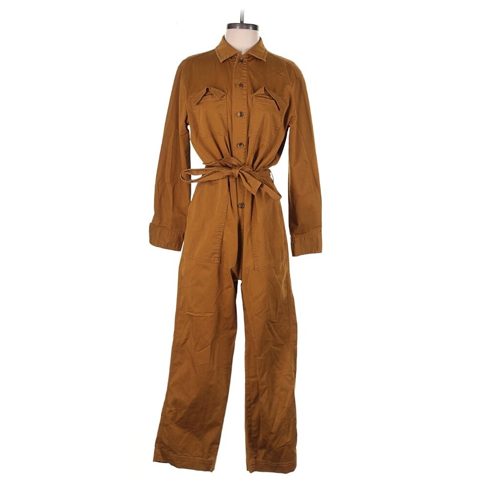Everlane Long Sleeve Jumpsuit in Tan (Size 8)